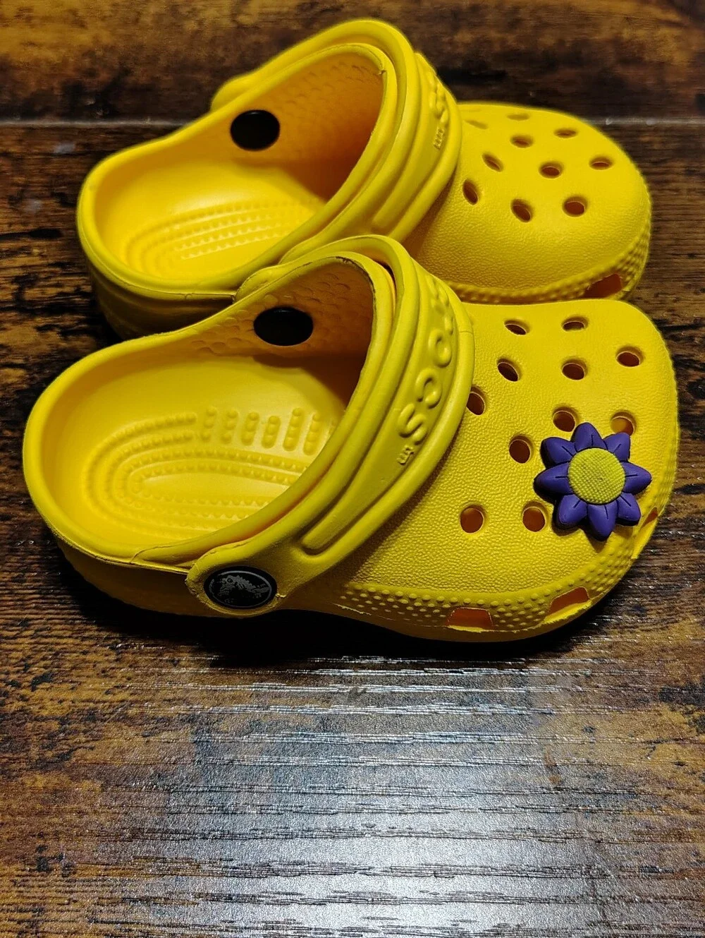 Crocs Yellow Garden with Flower Charm Size 2/3